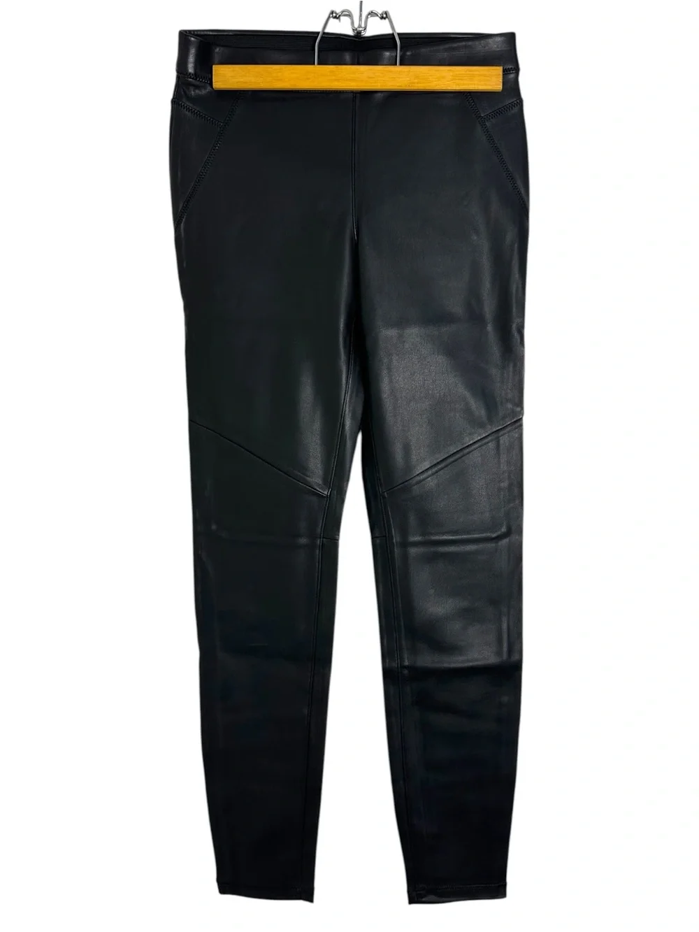 Free People Never Let Go Faux Leather moto stretch Leggings Black 24 chic boho